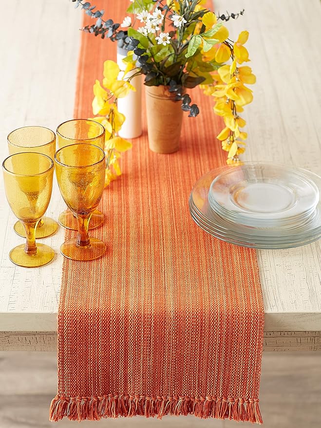 DII Variegated Tabletop Collection, Table Runner3x108, Spice