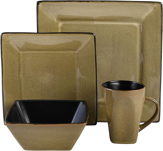 Gibson Elite Kiesling 16 Piece Dinnerware Set, Taupe