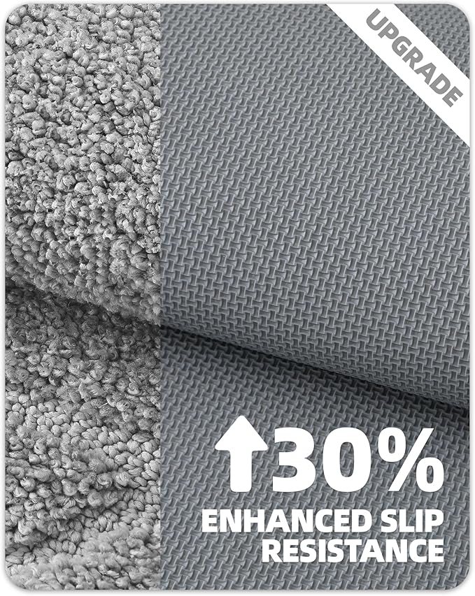 Color&Geomety Large Bath Mats for Bathroom Non Slip 24"x36", Absorbent Gray Bathroom Rugs Washable, Luxury Bathroom Mat Shower Mat Outside Shower