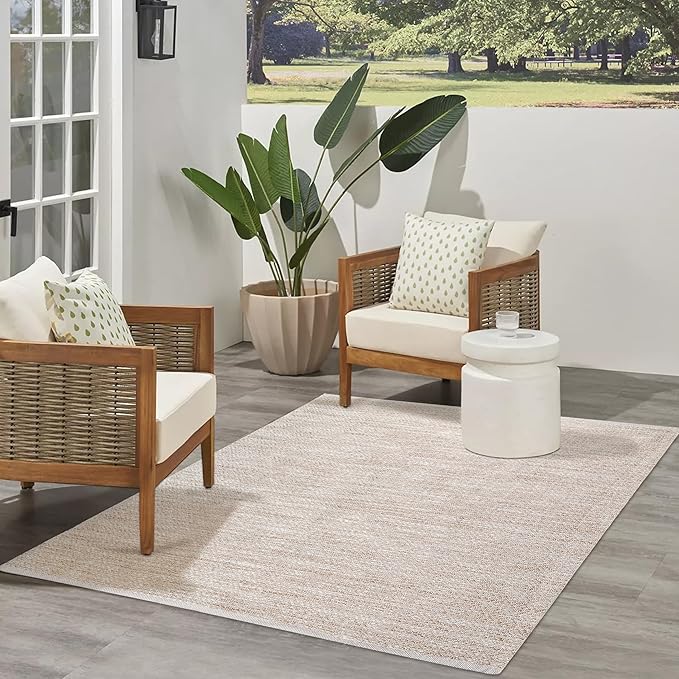 Poly Cotton Area Rug 48x72 Inch – Natural Matty Texture, Machine Washable 4x6 Ft Rug for Living Room – 80% Polyester 20% Cotton – Rustic Farmhouse Style Floor Carpet Bedding Craft