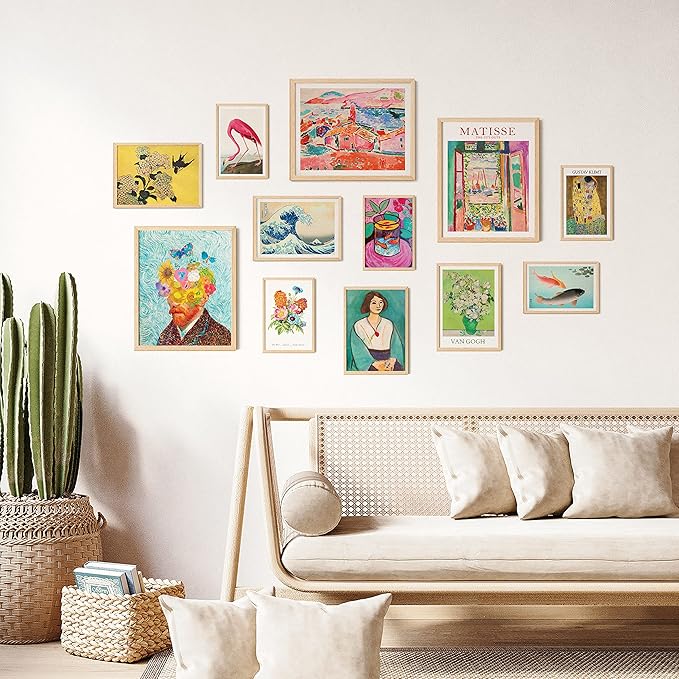 97 Decor Colorful Eclectic Decor - Eclectic Wall Art Posters, Funky Gallery Wall Art Prints for Home Bedroom, Maximalist Decorations Famous Artist Painting Pictures (UNFRAMED)