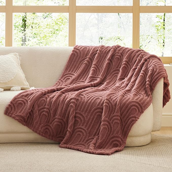 Bedsure Twin Blanket for Bed - Cozy Soft Blankets for Women, Cute Small Fleece Throws for Girls, Graduation Decorations Gift for Her Him School Dorm, Pink, 60x80 Inches