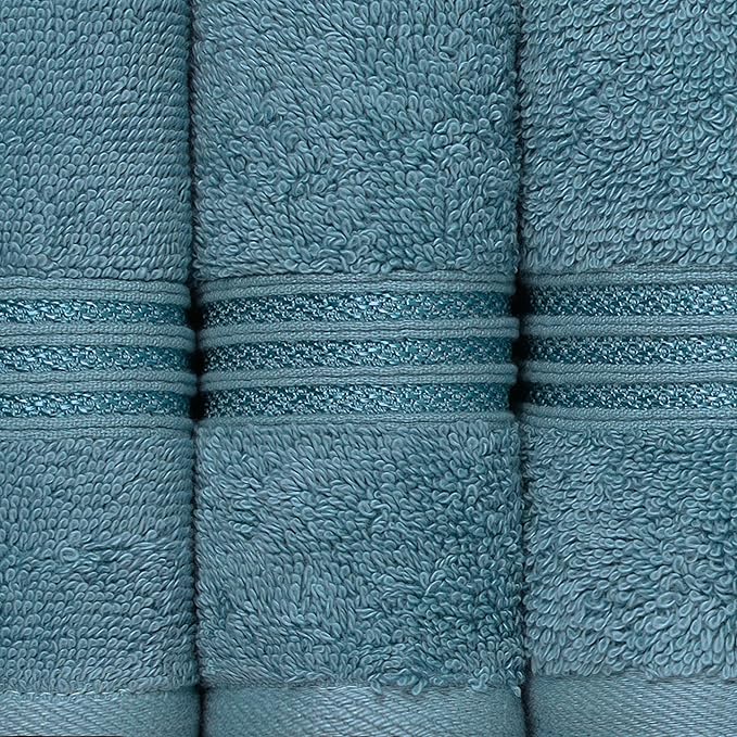 Superior Egyptian Cotton Bath Towel Set, Home Bathroom Towels, Master, Guest Bath, Decor Essentials, Quick Dry, Absorbent, Large Body Towels, Spa, Hotel, Resort, Adult, Kids, Set of 2, Sapphire