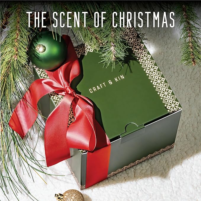Craft & Kin Scented Candle Gift Set | Embers & Spice Home Scented Candle Sets for House Warming, Men's Gift