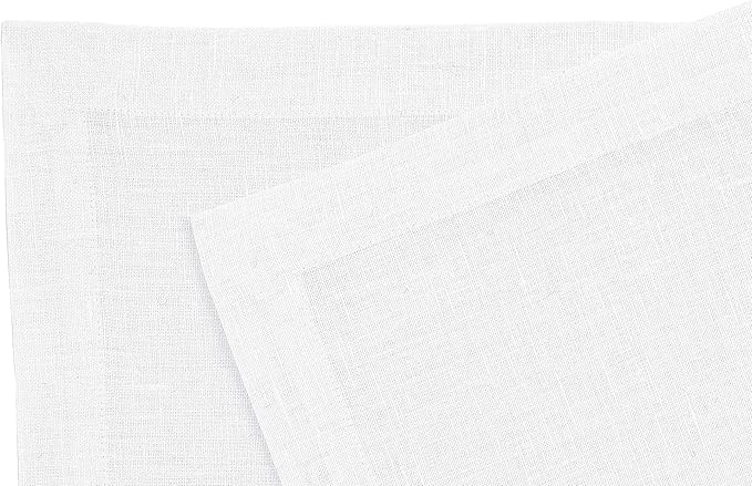 Solino Home Linen White Placemats Set of 6-100% Pure Linen Placemats 14 x 19 Inch for Summer - Fete