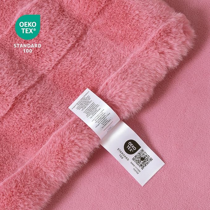 Cozy Bliss Fluffy Pink Queen Size Throw Blankets for Bed,Lightweight Cozy Soft Faux Fur Throw Blankets for Sofa Bedroom Living Room,90x90 Inches