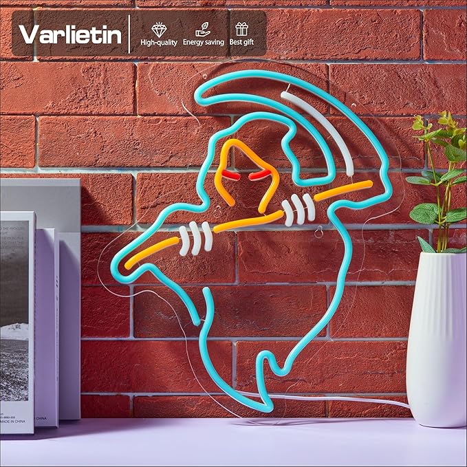 Halloween Ghost Neon Sign for Wall Decor, Devil LED Neon Signs Lights for Bedroom Wall Decor Room Men Cave Game Room Decor Birthday Party Decoration Gift