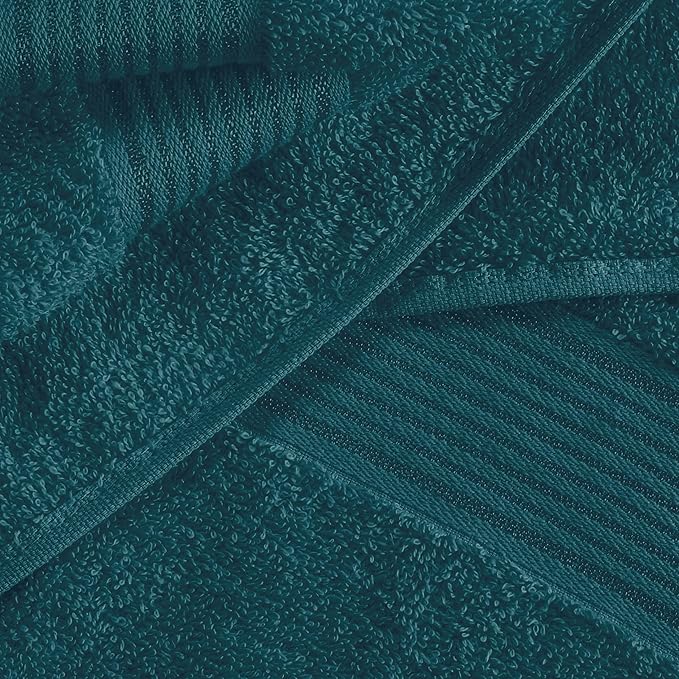 Belizzi Home Ultra Soft 6 Pack Cotton Towel Set, Contains 2 Bath Towels 28x55 inch, 2 Hand Towels 16x24 inch & 2 Wash Coths 12x12 inch, Ideal Everyday use, Compact & Lightweight - Teal