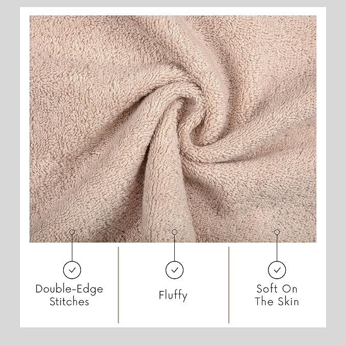 TEXTILOM Turkish Hand Towels for Bathroom – Hotel and Spa Quality & Soft & Absorbent & Quick Dry Bathroom Hand Towels – 100% Cotton Turkish Towel Set of 4 (16 x 28 inches) - Beige