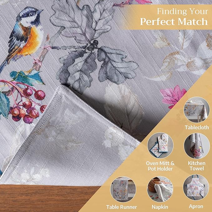 Maison d' Hermine Placemats Set of 4 100% Cotton Washable Cloth Place Mats, Reusable Table Mats for Kitchen Dining Decoration, Party, Wedding, Restaurant (Equinoxe - Grey, 13" x 19")