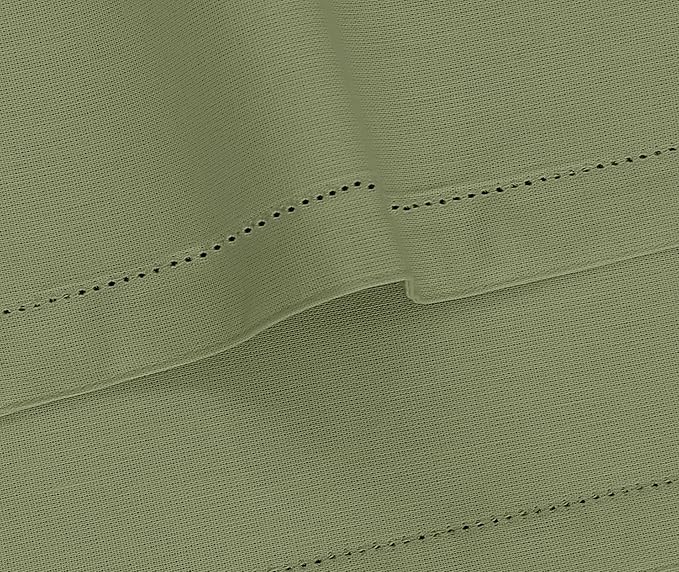 Ruvanti Linen Placemats Set of 6-13x19 Inch, Classic Hemstitch, Heat Resistant Machine Washable Place Mats, Soft & Elegant- Perfect for Christmas, Thanksgiving, Weddings, Dinner - Martini Olive