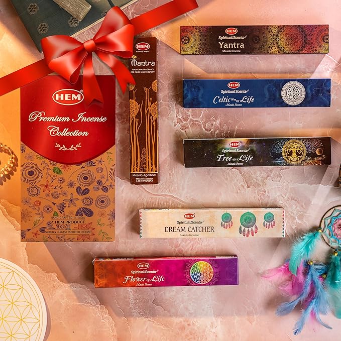 Hem Tantra Incense Sticks Variety 6 Incense Packs x 15 GMS-Witchcraft Incense Sticks for Magical Mystical Experience, Inscents Stick Tantric Gift Set, Perfect for Relaxation (Hem Tantra Series)