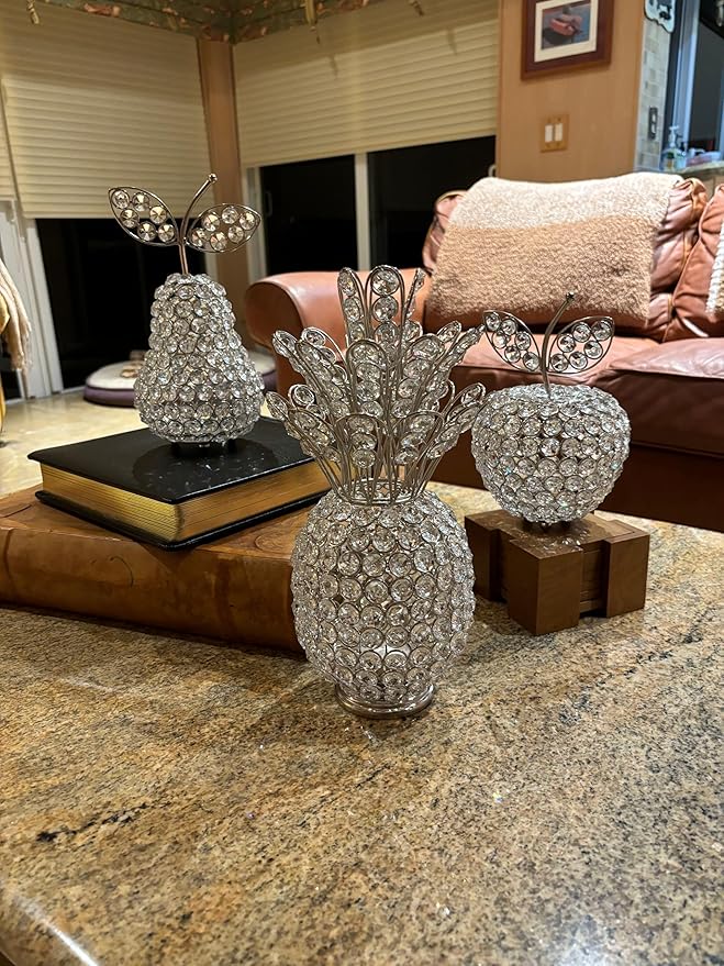 Modern Day Accents 5706 Pina Cristal Silver Pineapple, Home Decor, Kitchen Decor, Entryway Decor, Pineapple Decor, Pineapple Gifts, Kitchen Decor for Counter, Room Decor, Home Decor Kitchen, 12.5" H
