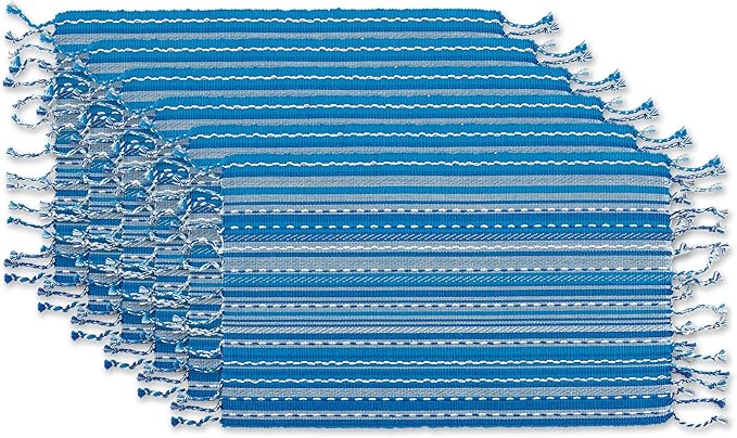 DII Southwest Collection Tabletop, Placemat Set, Blue, 6 Piece
