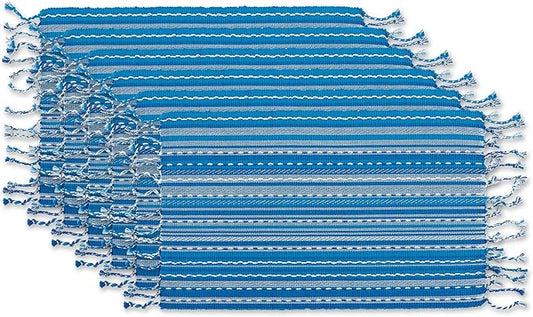DII Southwest Collection Tabletop, Placemat Set, Blue, 6 Piece