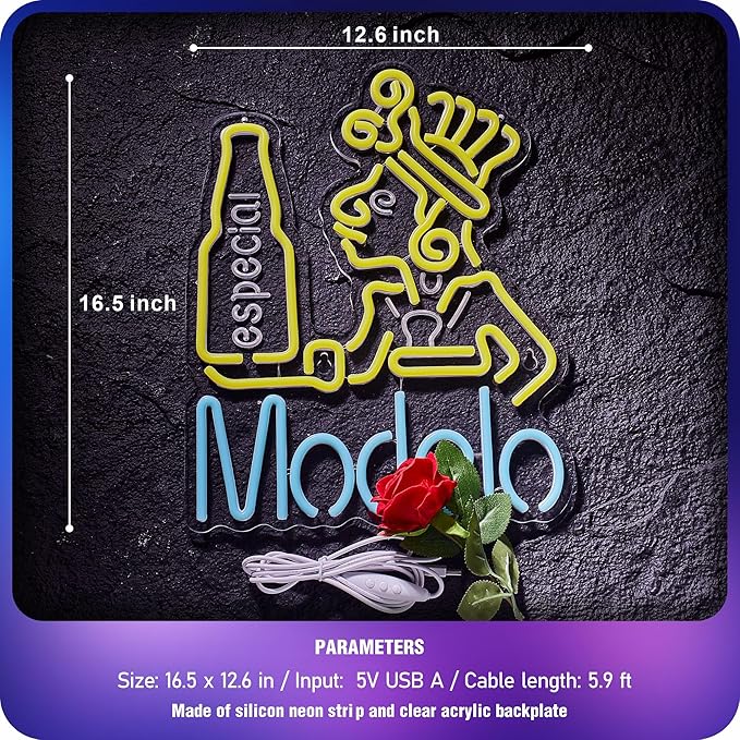Model Neon Sign for Wall Decor Beer Neon Light Up Especial Signs for Man Cave Bar Pub Store Party Aztec Beer LED Lights