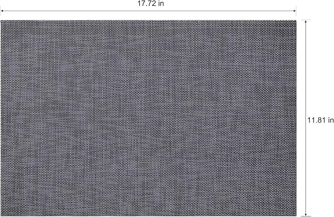 CADONO Placemats Set of 4 Washable Indoor/Outdoor Vinyl Place Mats for Dining Table Durable Non-Slip Heat Resistant PVC Weave Table Mats(Black)