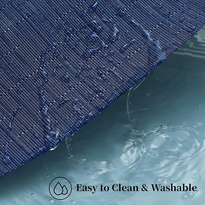 Leetaltree Blue Placemats Set of 12 - Heat Resistant Non-Slip Place mats for Dining Table, Washable Durable PVC Vinyl Woven Table Mats(Blue, 12)