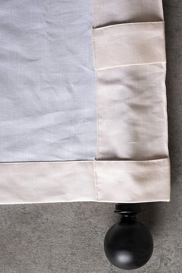 Maison d' Hermine Curtains for Living Room 100% Cotton 108 inch Length One Panel Light Filtering Curtains for Bedroom Windows with Rod and Loop Pockets Drapes (Delphinium Beige, 50" W x 108" L)