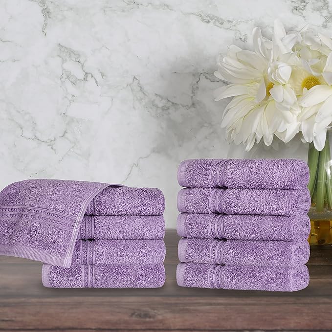 Superior Egyptian Cotton 10-Piece Face Towel Set , Small Towels For Facial, Spa, Quick Dry, Absorbent Towels, Bathroom Accessories, Guest Bath, Home Essentials, Washcloth, Airbnb, Royal Purple