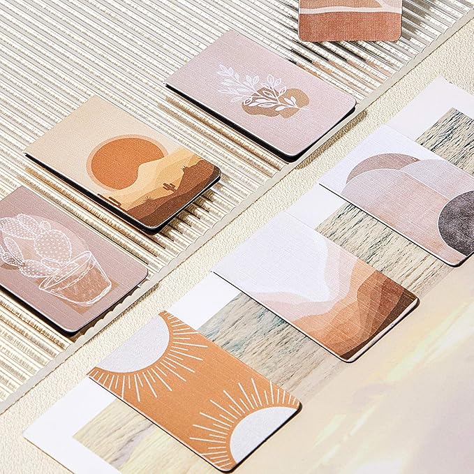 10 Pieces Boho Sun Magnetic Bookmarks Book Markers Magnet Page Markers Assorted Inspirational Book Set with Landscape for Students Teachers Reading