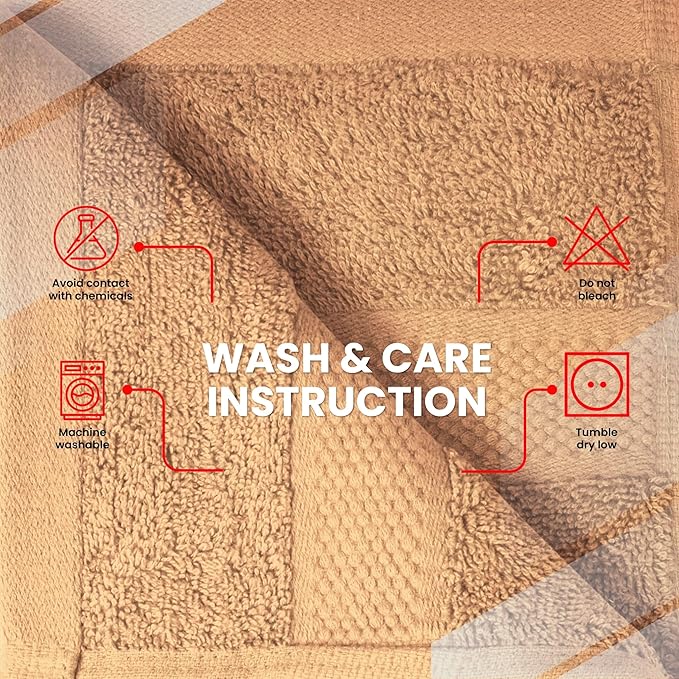 Infinitee Xclusives Luxury 100% Ring-Spun Cotton Hand Towels for Bathroom Set of 6 (16x28 inches) - Soft, Absorbent & Quick-Drying Bath Towels for Bathroom, Gym, Spa & Hotel Use (Cosmic Sand)