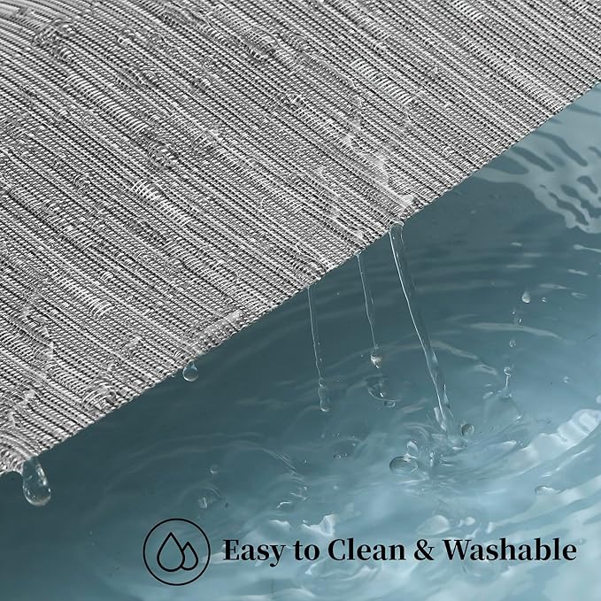 Leetaltree Silver Placemats Set of 6 - Heat Resistant Non-Slip Place mats for Dining Table, Washable Durable PVC Vinyl Woven Table Mats(Silver, 6)