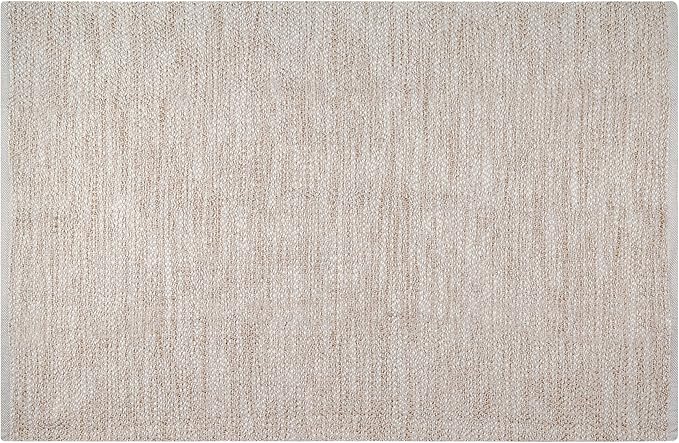 Poly Cotton Area Rug 48x72 Inch – Natural Matty Texture, Machine Washable 4x6 Ft Rug for Living Room – 80% Polyester 20% Cotton – Rustic Farmhouse Style Floor Carpet Bedding Craft