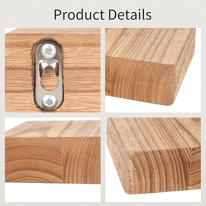 Small Floating Shelf,Set of 1 Display Ledges for Wall,Mini Shelves,Wood Shelf for Bedroom Living Room Bathroom Kitchen (6 Inch, Carbonized Black)