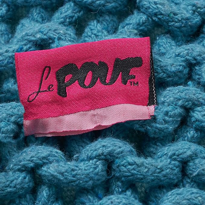 Moro Fabric Pouf, Aqua
