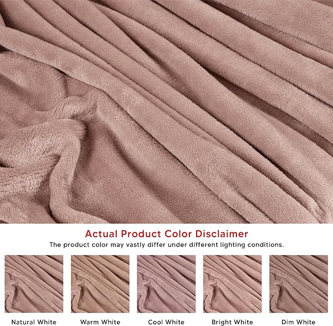 Utopia Bedding Rose Pink Fleece Blanket Full Size Lightweight Fuzzy Soft Anti-Static Microfiber Bed Blanket (90x84 Inch)