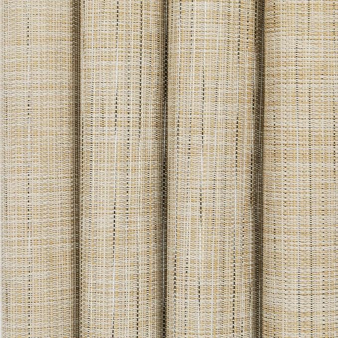 SHACOS Small Round Table Placemats Wedge Placemat Set of 4 Non Slip Heat Resistant Woven Vinyl Table Mats Wipe Clean Indoor Outdoor (4, Beige Yellow)