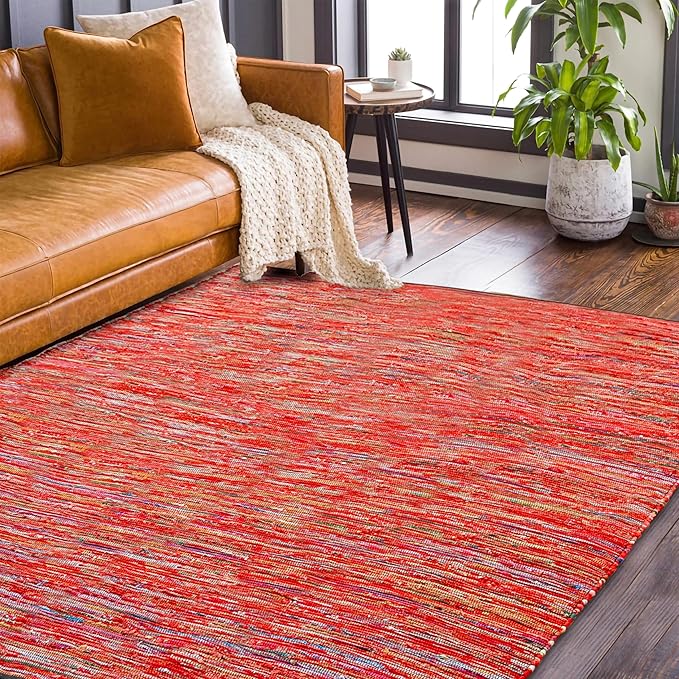 Rug Area Rugs Cotton Chindi 8x10 Ft for Livingroom Bedroom Washable RagRug Recycled Farmhouse Kitchen Carpet Area Runner Mat for Hallway, Entryway|96x120 Inches Multicolour