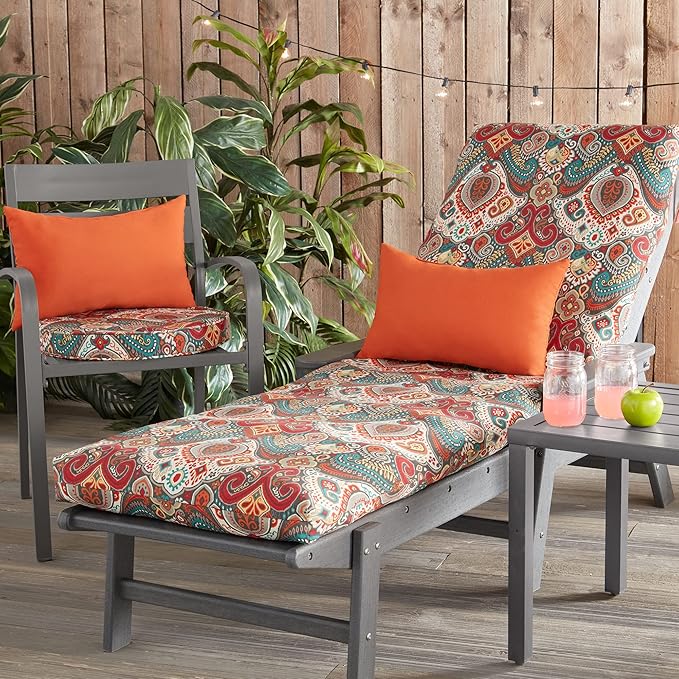 Greendale Home Fashions Outdoor 18-inch Round Reversible Seat Cushion, 2-Pack, Painted Desert 2 Count