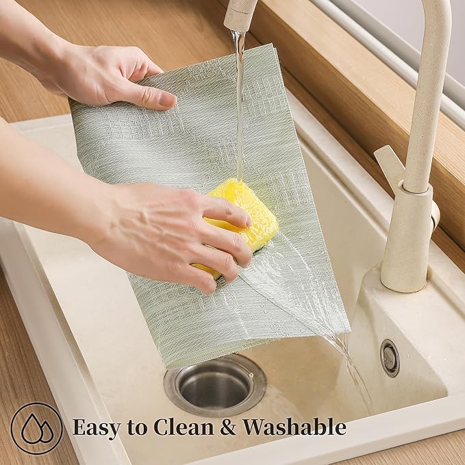 Leetaltree Mint Cream Placemats Set of 4 - Heat Resistant Non-Slip Place mats for Dining Table, Washable Durable PVC Vinyl Woven Table Mats(Mint Cream, 4)