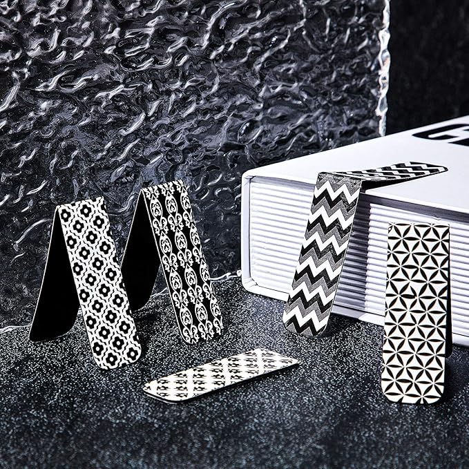 Zonon 24 Pcs Magnetic Bookmarks Clips for Women Christmas Bookmark Magnetic Page Markers for Women Colorful Page Markers for Students Teachers Reading Xmas Gift(Simple)