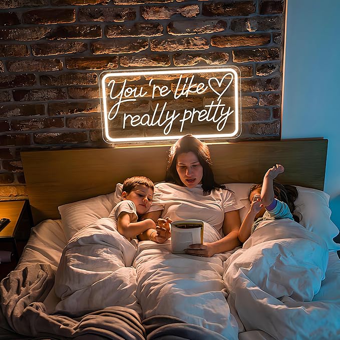 You'Re Like Really Pretty Neon Sign, Warm White Led Neon Signs for Wall Decor,You'Re Like Really Pretty Led Light Sign for Girls Room Vanity Bedroom Offices Decor Boutique Really Her Signs