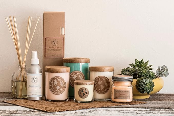 Eco Candle Co. Recycled Candle, Precious Woods, 18 oz. Double Wick - Scents of Smoked Wood, Nutmeg, Musk, & Ylang - 100% Soy Wax, No Lead, Kraft Paper Label & Lid, Hand Poured, Midwest Grown Soybeans