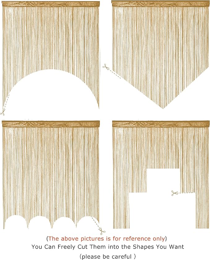 Doorways String Curtain Door Curtains,Bedroom Decor Kitchen Closet Living Room Laundry Fringe Hallway Tassel Screen Room Divider Boho Hippie Hanging for Wedding Party (39x110inch/100×280cm,Deep Ecru)