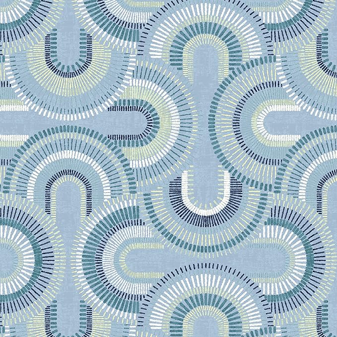 Arden Outdoor Dining Chair Cushion, 20 x 20, Rain-Proof, Fade Resistant, 20 x 20, Coastal Blue Geometric