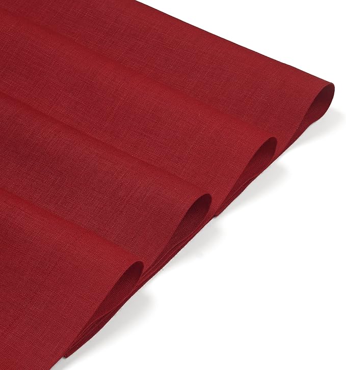 D'Moksha Homes Linen Red Placemats Set of 4-100% Pure Linen Placemats 14 x 19 Inch for Summer - Handcrafted and Machine Washable