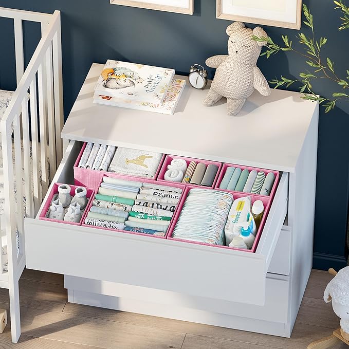 Drawer Organizer Set of 12 Pink - Nursery, Bedroom, Closet Organizer & Storage