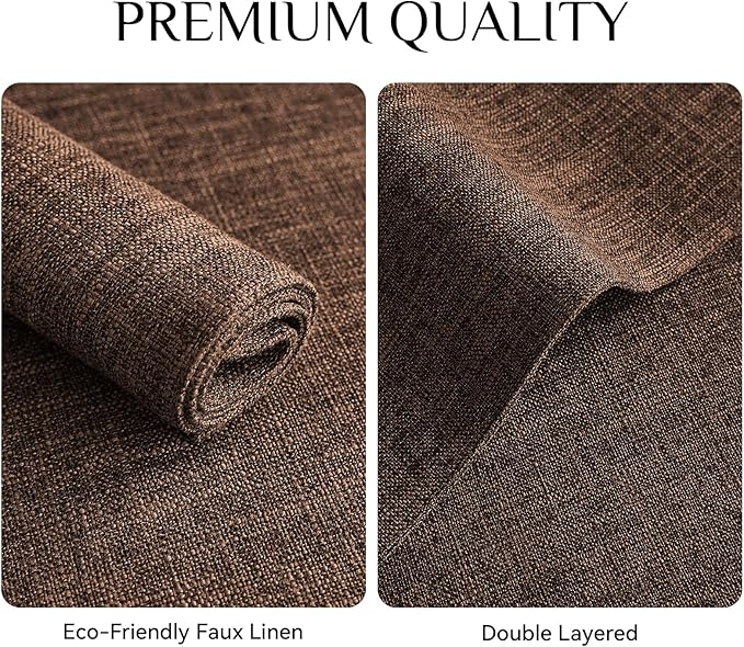 Softalker Faux Linen Placemats Set of 12-12 x 18 Inch, Heat Resistant Double Layered Durable Burlap Farmhouse Place Mats, Non-Slip Washable Rustic Table Mats for Dining, Kitchen, Party(Dark Brown