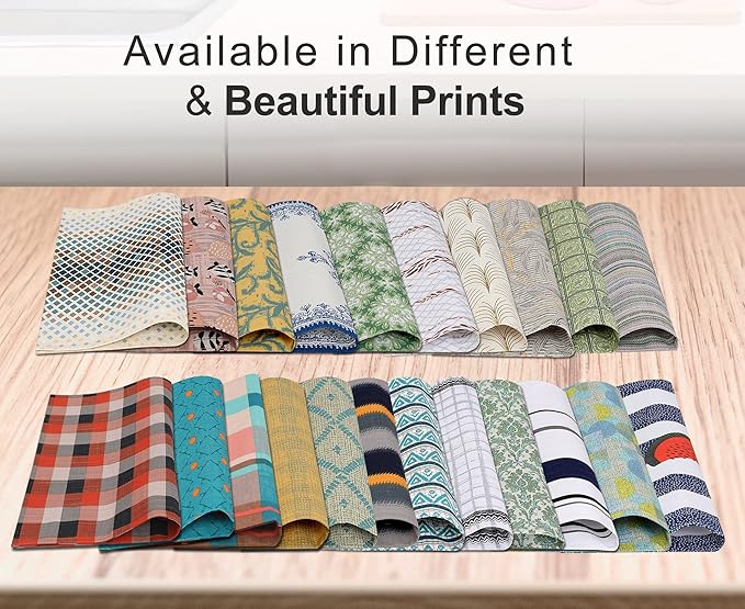 Ruvanti Placemats 100% Cotton 13 x 19 Inch, Dining Table Placemats Set of 6, Modern Place Mats for Dining Table Decor, Kitchen and Table Linens, Coffee Mat for Christmas Dinners - Luminous