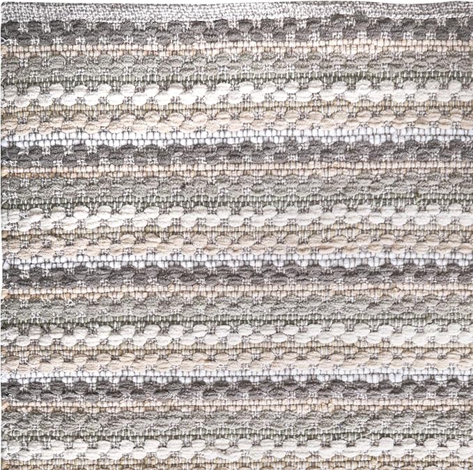 Chenille Bath Mat Rug 24x36 inch- 100% Cotton Soft Absorbent and Machine Washable Shower Bath Rug - Linen Combo