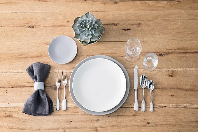 Fortessa Vitraluxe Dinnerware Heirloom Matte Finish Show Plate 12-Inch, Linen, Set of 4