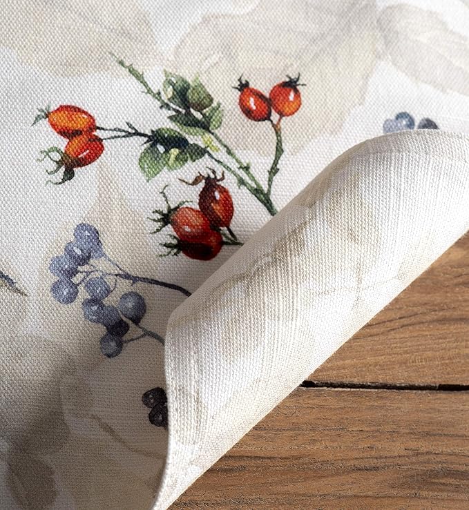 Maison d' Hermine Placemats Set of 4 100% Cotton Washable Cloth Place Mats, Reusable Table Mats for Kitchen Dining Decoration, Party, Wedding, Restaurant (Equinoxe - Beige, 13" x 19")