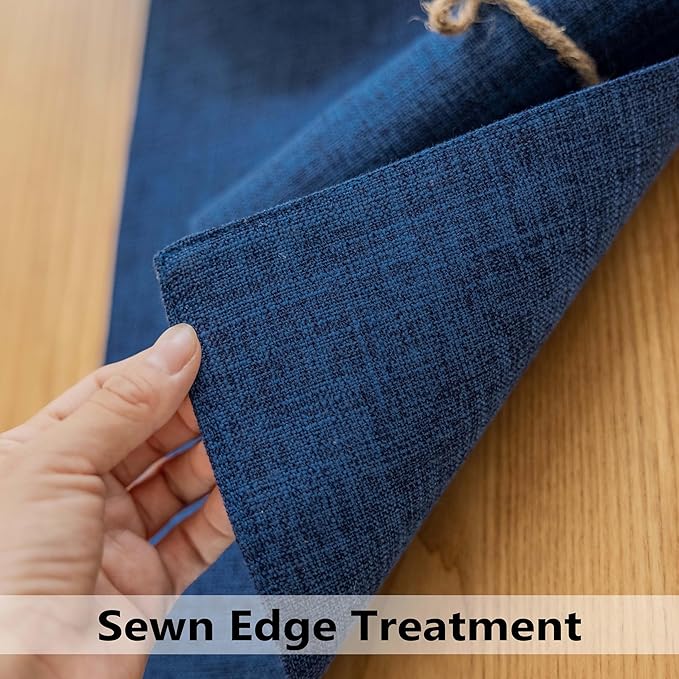 Demetex Place Mats Set of 6 Farmhouse Heat Resistant Table Linen Placemats for Party Buffet and Camping, Navy Blue