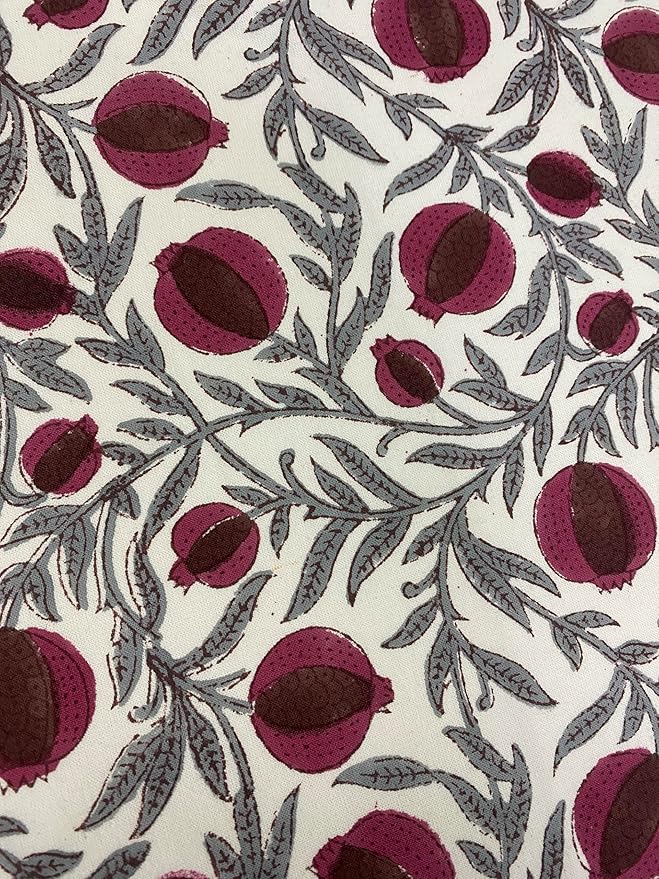 Ridhi Sangria Red Bo-ho Round Place Mat Double Layer Floral Cotton Washable Placemats 15" Round Embroidery Block Print Table Mat Pack of 4-15 Inch Round