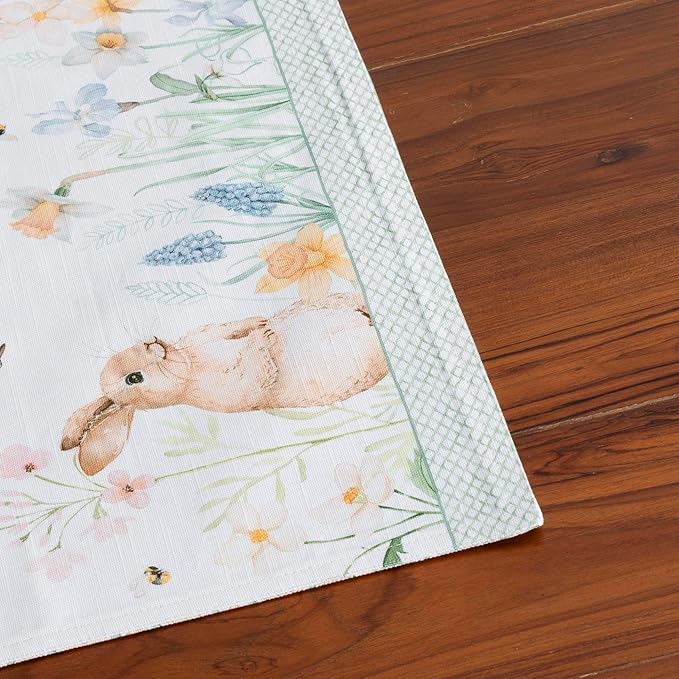 Maison d' Hermine Placemats Set of 4 100% Cotton Washable Cloth Place Mats, Reusable Table Mats for Kitchen Dining Decoration, Party, Wedding, Restaurant Spring/Summer (Easter Dew, 13" x 19")